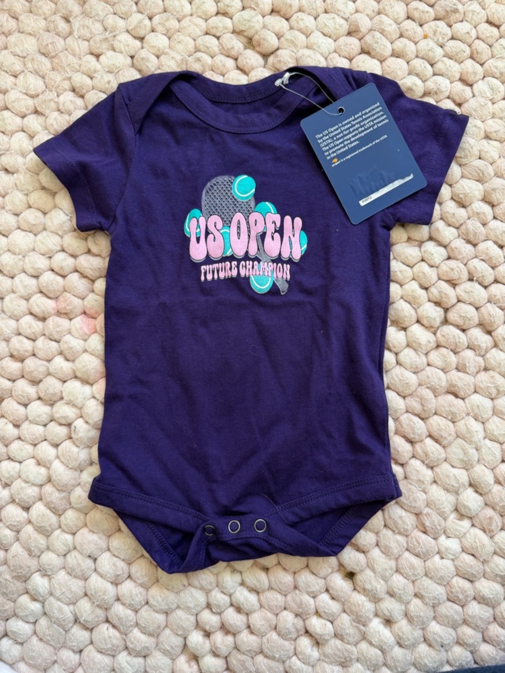US Open 'Future Champion' Purple Baby One-Piece Bodysuit